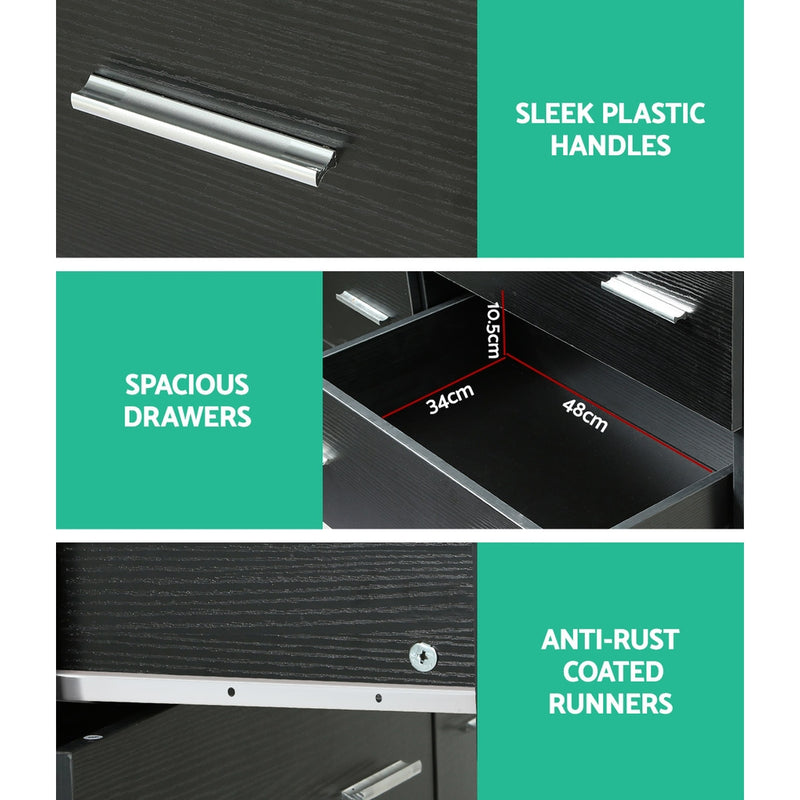 6 Chest of Drawers - VEDA Black
