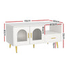 Artiss LED Coffee Table Shelf Drawer Storage White