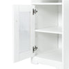 L-Shape Computer Desk with Shelf Cabinet – White 150CM