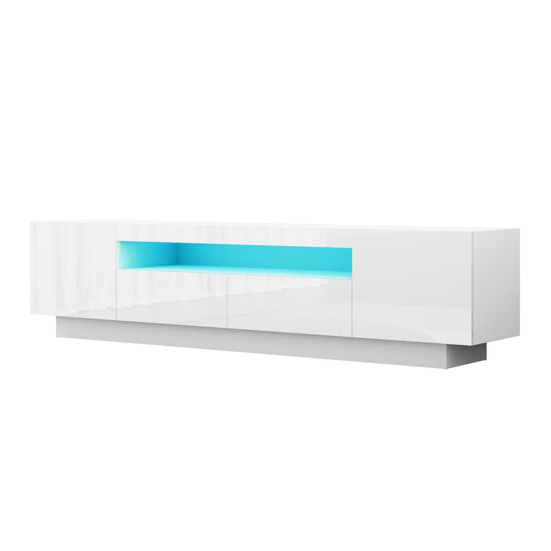 LED TV Unit Entertainment Unit Storage Drawer RGB White