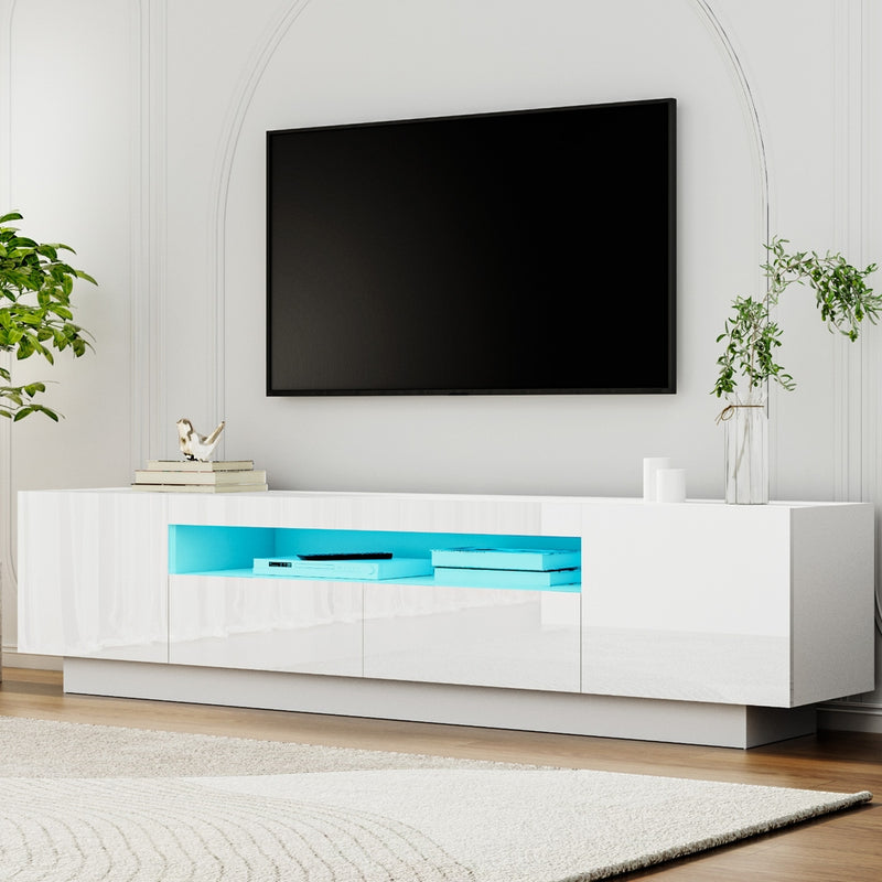LED TV Unit Entertainment Unit Storage Drawer RGB White