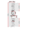 Bathroom Storage Cabinet 170cm – Tall Slim Corner Organizer, White