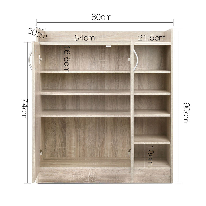Artiss Shoe Rack Cabinet 21 Pairs Pine