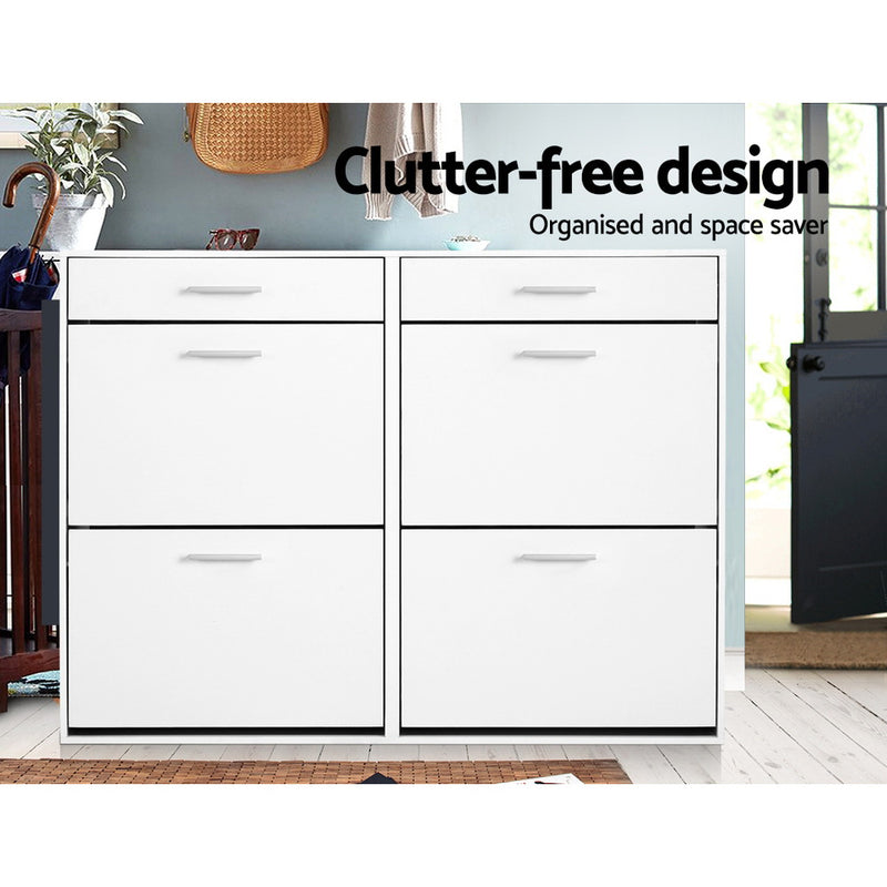 Artiss Shoe Cabinet 36 Pairs White