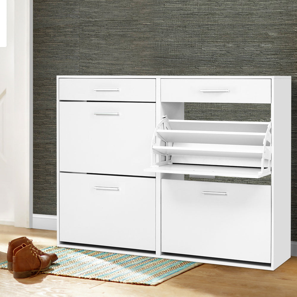 Artiss Shoe Cabinet 36 Pairs White