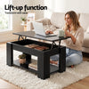 Artiss Floating TV Unit & Lift-Top Coffee Table Set – Black Gloss