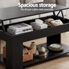 Artiss Floating TV Unit & Lift-Top Coffee Table Set – Black Gloss