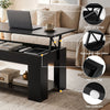 Artiss Floating TV Unit & Lift-Top Coffee Table Set – Black Gloss