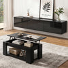 Artiss Floating TV Unit & Lift-Top Coffee Table Set – Black Gloss