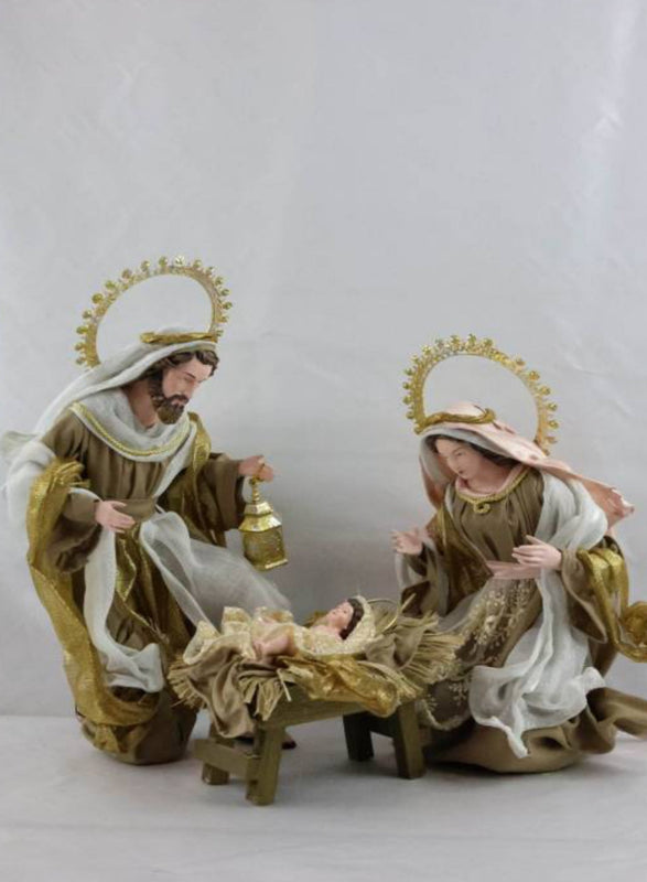 45cm Handmade Nativity Set with Angel & Three Wise Men