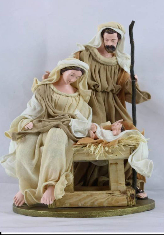 35cm Handmade Nativity Set with Angel & Three Wise Men