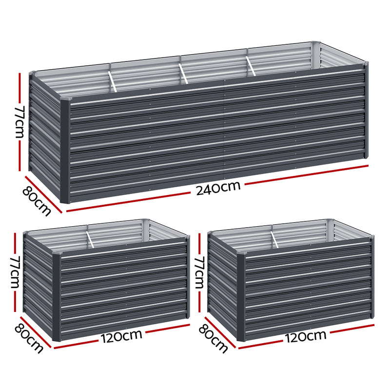Green Fingers Raised Garden Bed 240×80×77cm