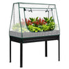 Green Fingers Elevated Metal Garden Bed w/ Mini Greenhouse 116×60 cm