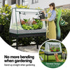 Green Fingers Elevated Metal Garden Bed w/ Mini Greenhouse 116×60 cm