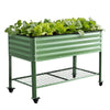 Portable Elevated Garden Bed w/ Wheels & Storage Shelf 115x60x81cm