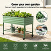 Portable Elevated Garden Bed w/ Wheels & Storage Shelf 115x60x81cm