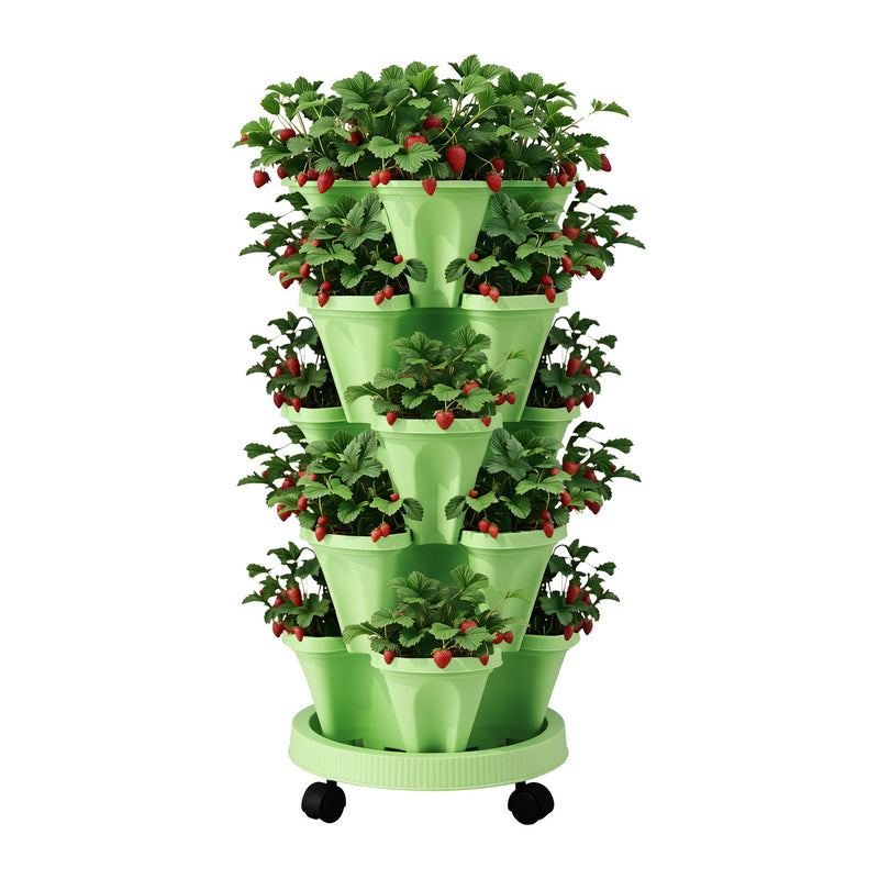 Green Fingers 5-Tier Vertical Garden Bed – Stackable Planters (Light Green)