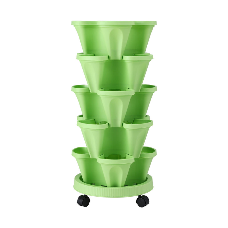 Green Fingers 5-Tier Vertical Garden Bed – Stackable Planters (Light Green)