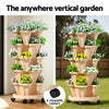 Green Fingers 5-Tier Vertical Garden Bed – Stackable Planters (Beige)