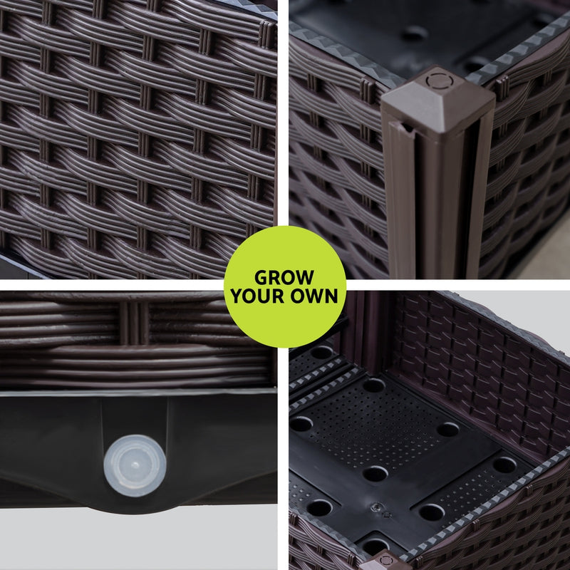 Green Fingers Garden Bed 120×40×36cm Raised PP Planter Box