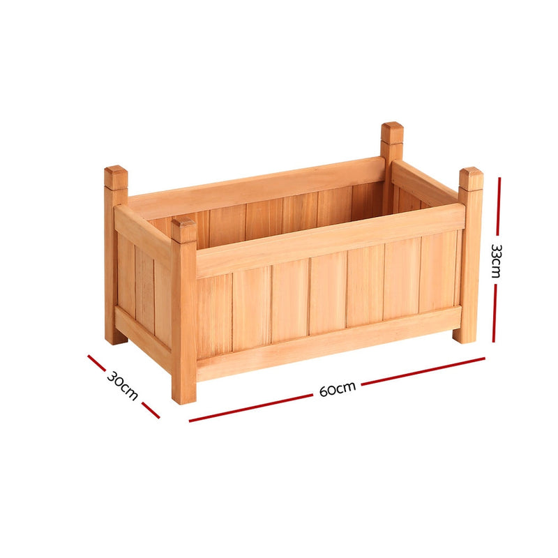 Green Fingers Elevated Wooden Planter 60x30x33 cm
