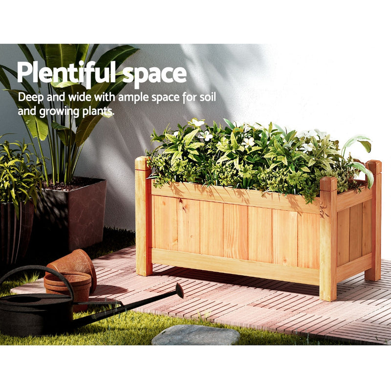 Green Fingers Elevated Wooden Planter 60x30x33 cm