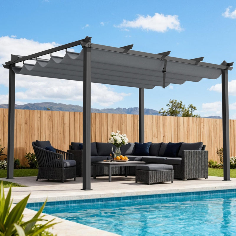 Instahut 3x4m Aluminium Outdoor Gazebo – Grey