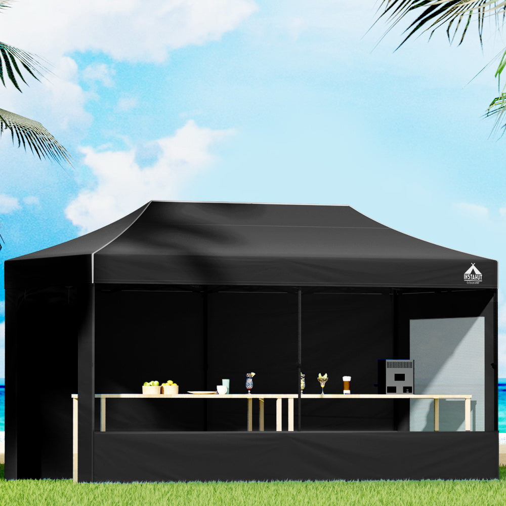 Instahut 3x6 Pop Up Marquee Tent Black