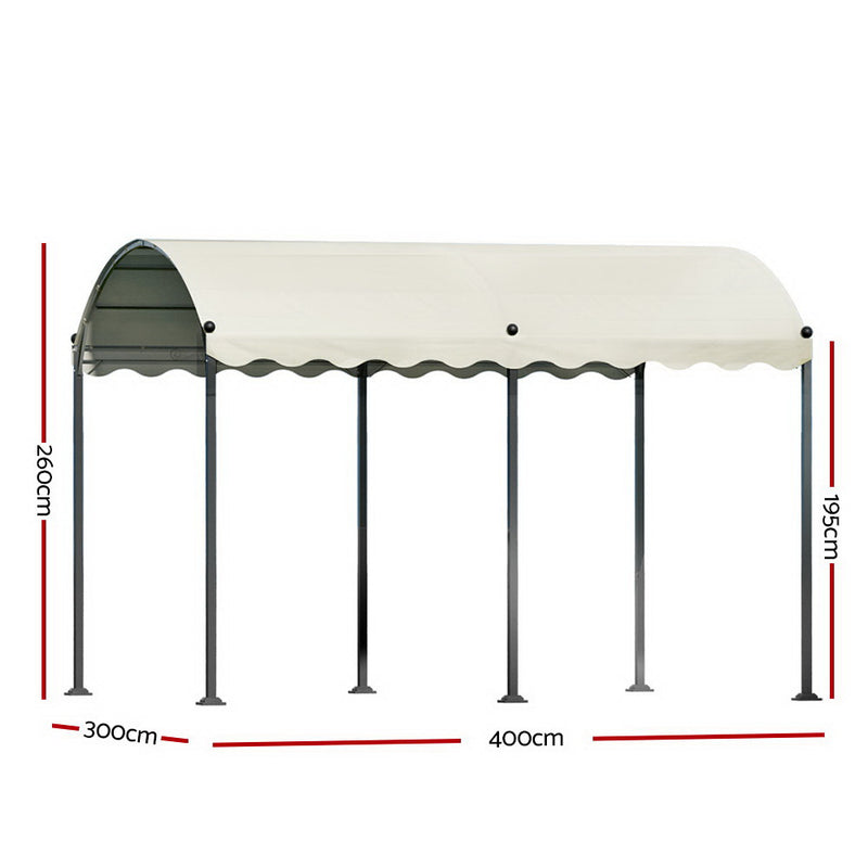 Instahut 4x3m Garden Gazebo Marquee Beige