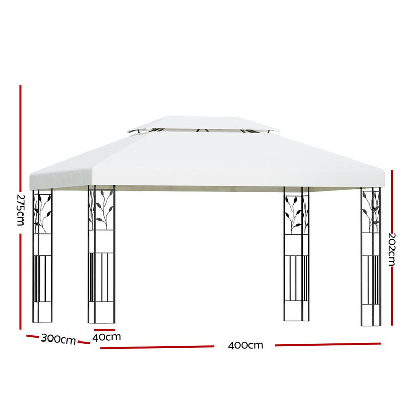 Instahut 4x3m Garden Gazebo Marquee White