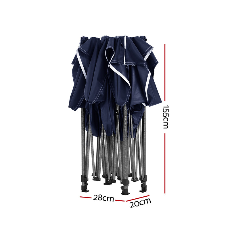 Instahut 3x4.5m Pop Up Gazebo with Base Pods Navy