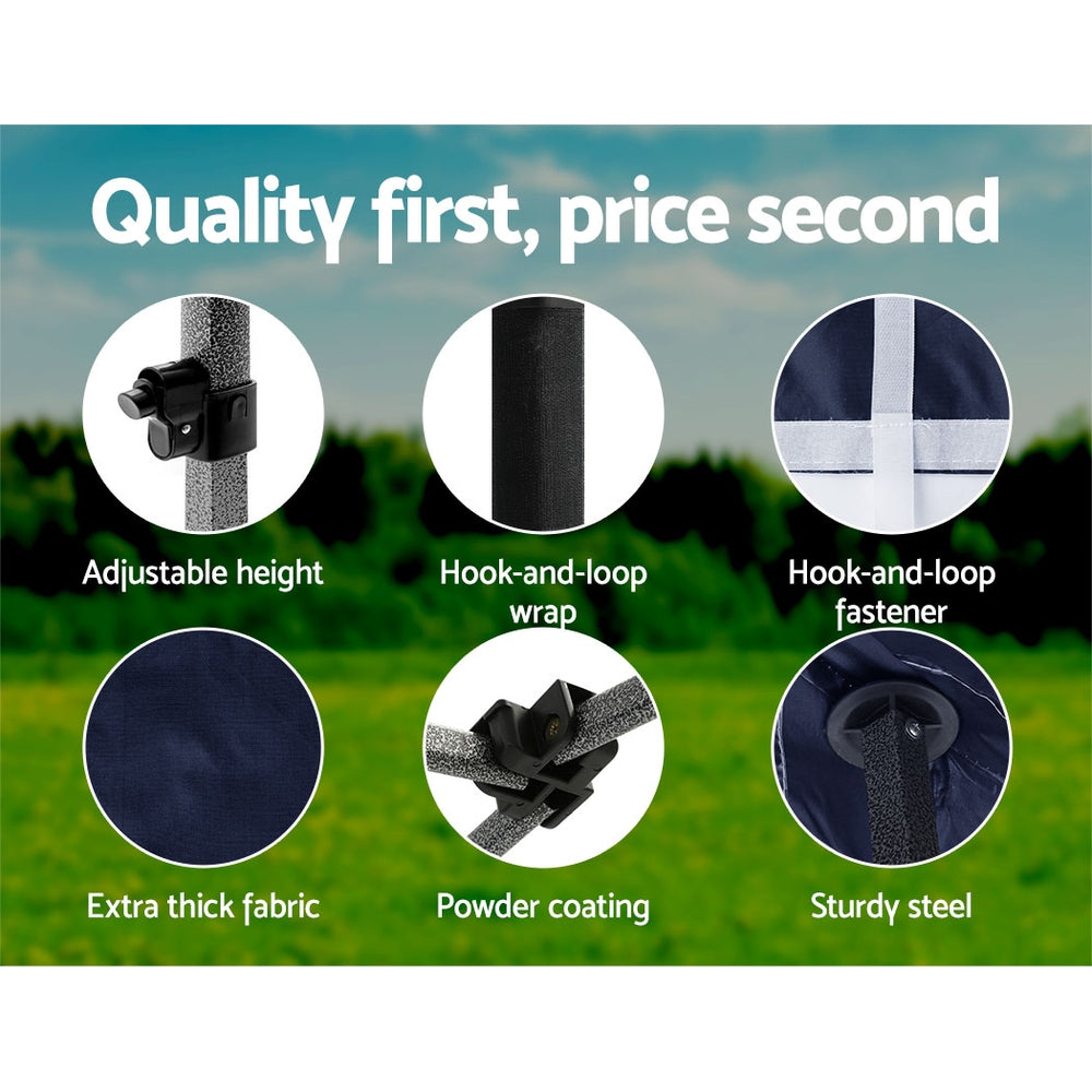 Instahut 3x4.5m Pop Up Gazebo with Base Pods Navy