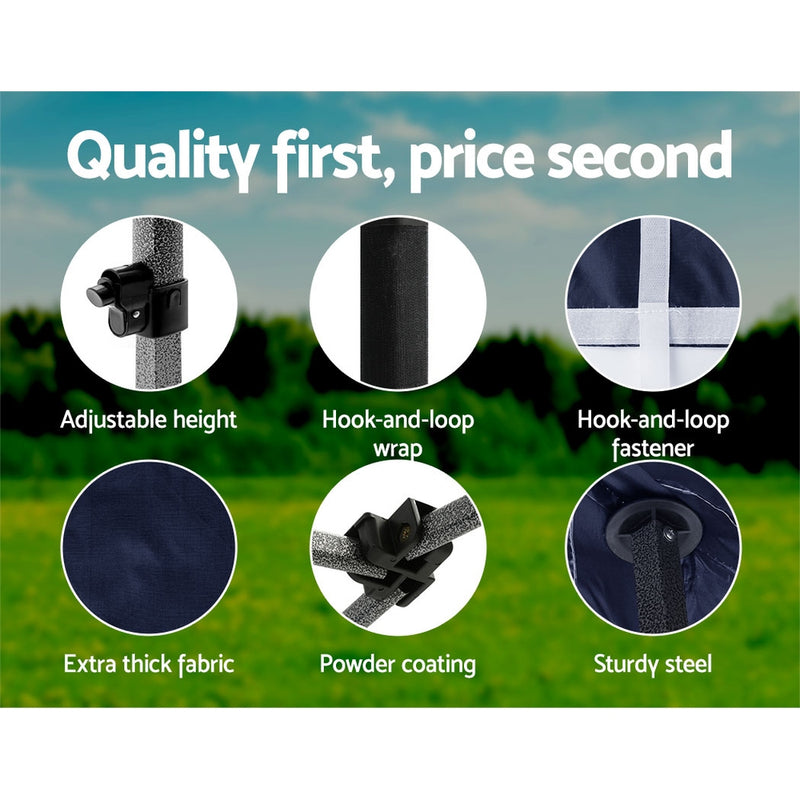 Instahut 3x4.5m Pop Up Gazebo with Base Pods Navy