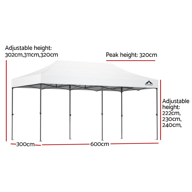 Instahut 3x6m Folding Gazebo Marquee White