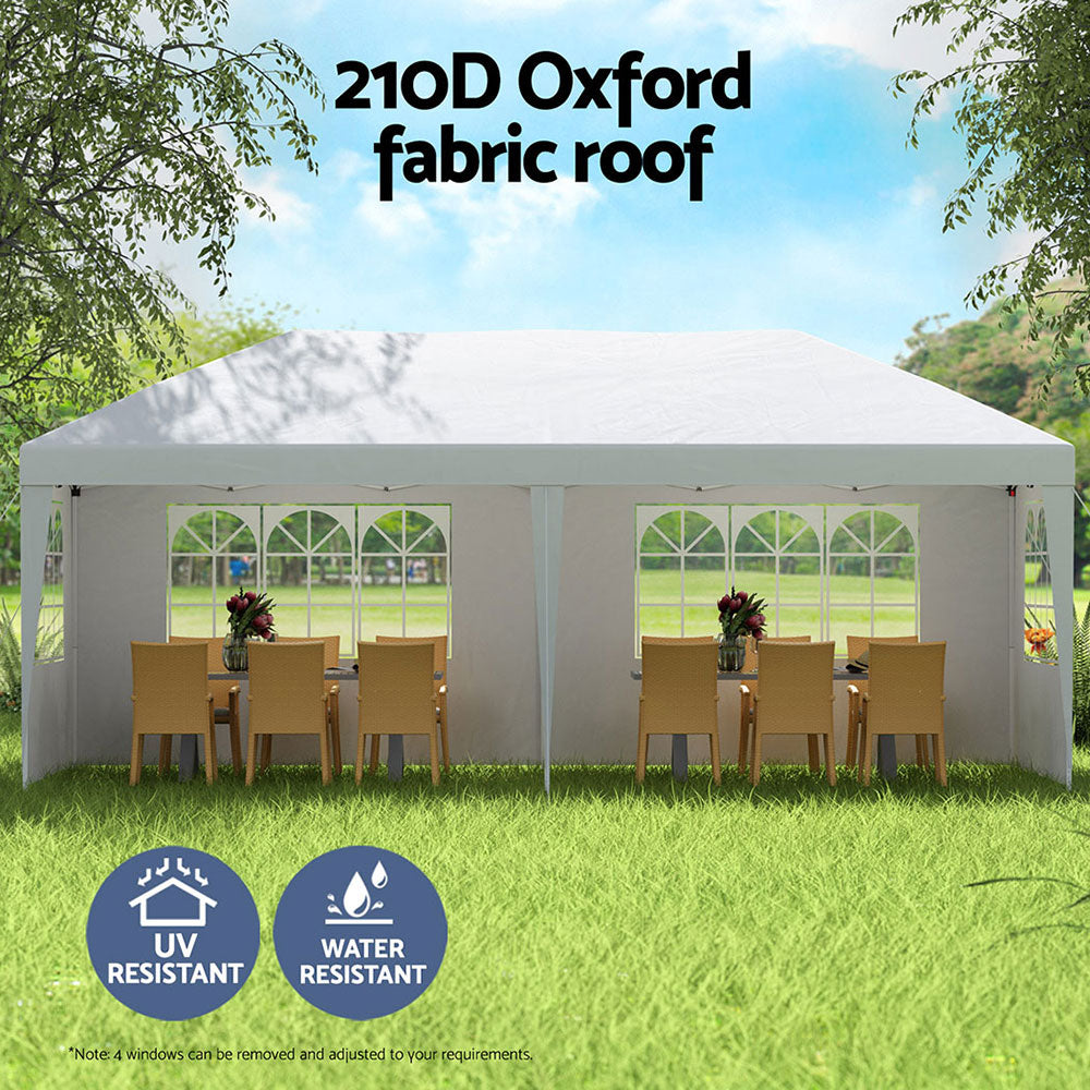 Instahut 3x6m Pop Up Gazebo with Side Walls White