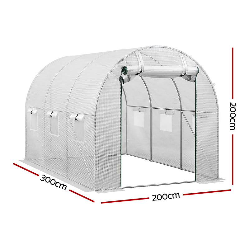 Green Fingers Walk-In Greenhouse 3×2×2 m – White