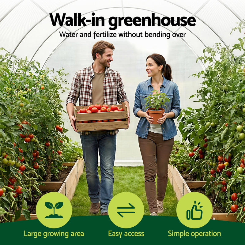 Green Fingers Walk-In Greenhouse 3×2×2 m – White