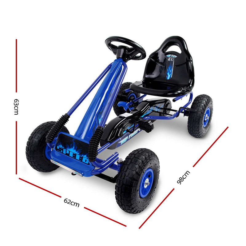 Rigo Kids Pedal Go Kart Racing Car – Blue