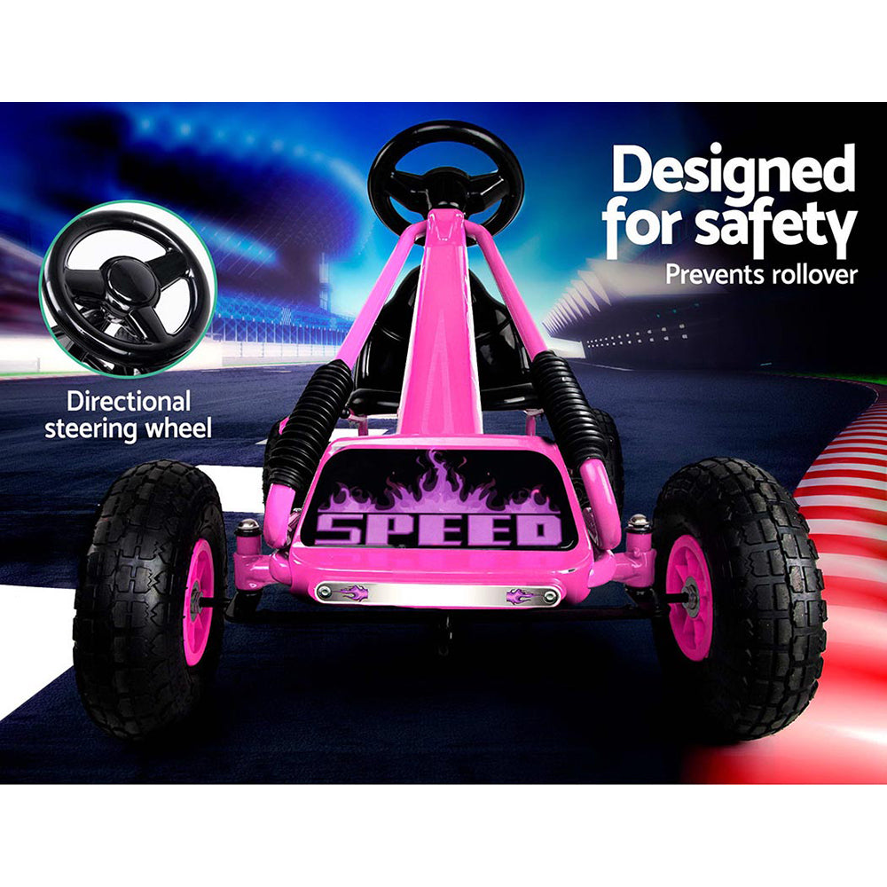 Rigo Kids Pedal Go Kart Racing Car – Pink