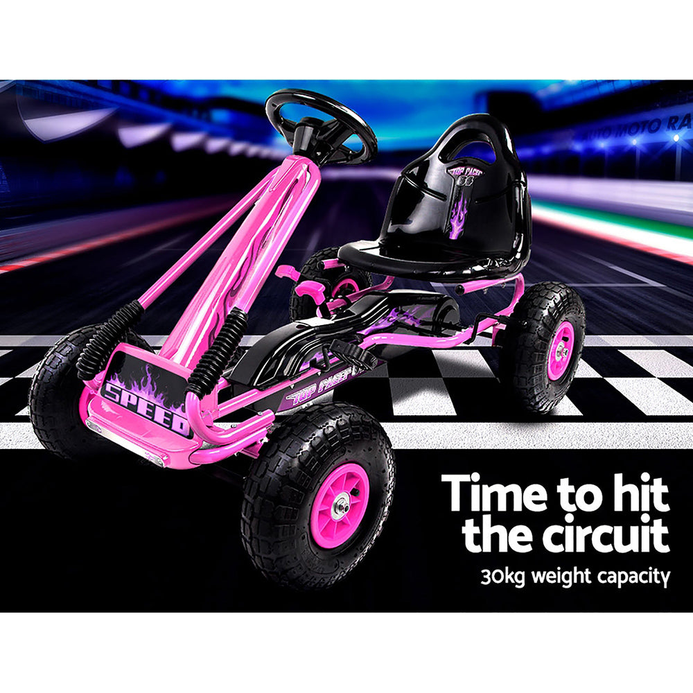 Rigo Kids Pedal Go Kart Racing Car – Pink