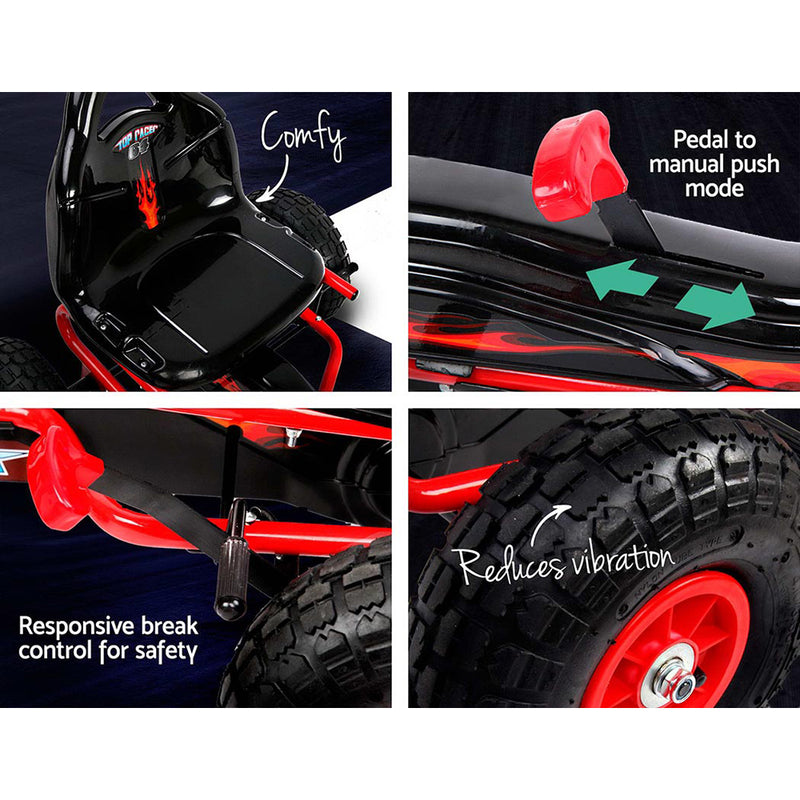 Rigo Kids Pedal Go Kart Racing Car – Red