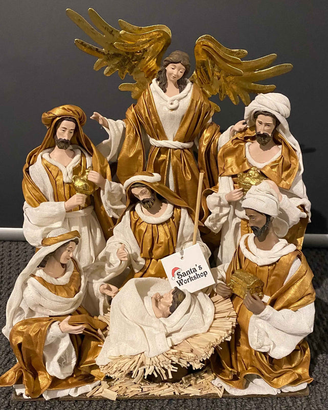 Gold Handmade Christmas Nativity Set