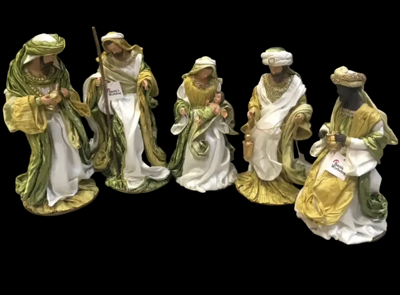35–50cm Handmade Nativity Set with Manger & Angel