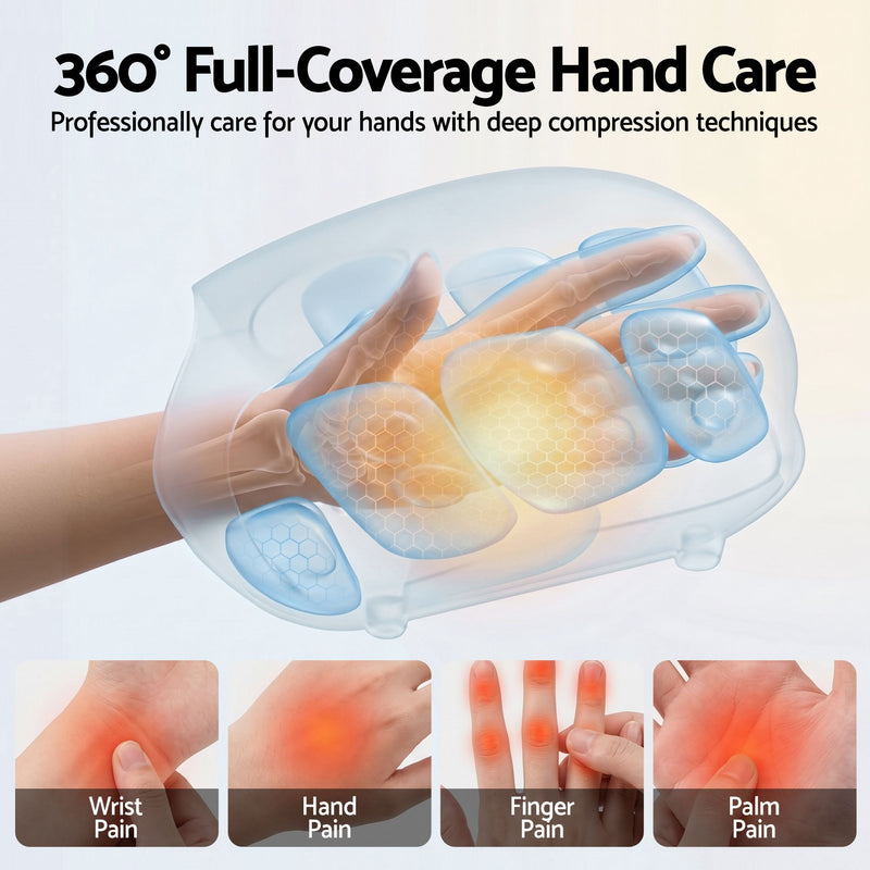 Livemor Cordless Hand Massager with Heat & Compression – 3 Modes, 3 Heat Levels