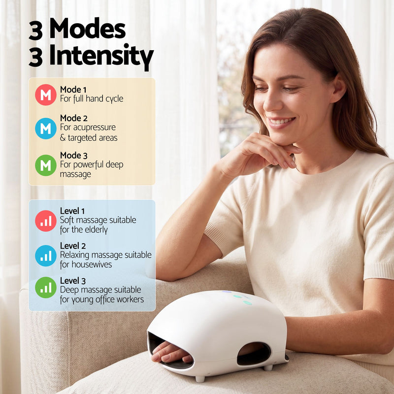 Livemor Cordless Hand Massager with Heat & Compression – 3 Modes, 3 Heat Levels