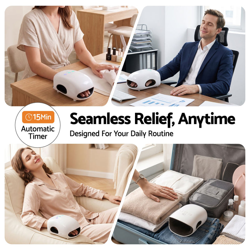 Livemor Cordless Hand Massager with Heat & Compression – 3 Modes, 3 Heat Levels