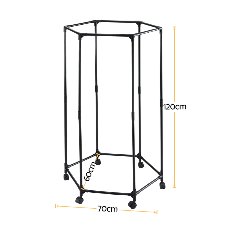 Artiss 6 Rod Rolling Clothes Rack Airer with Wheels