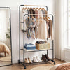 Artiss Double Rod Clothes Rack Airer with Storage Shelf