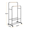 Artiss Double Rod Clothes Rack Airer with Storage Shelf