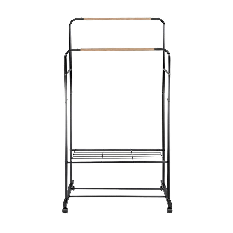 Artiss Double Rod Clothes Rack Airer with Storage Shelf